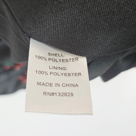 Super down Fiona Floral Mini Dress Black Red Floral Short Sexy Bodycon Small - Picture 15 of 16